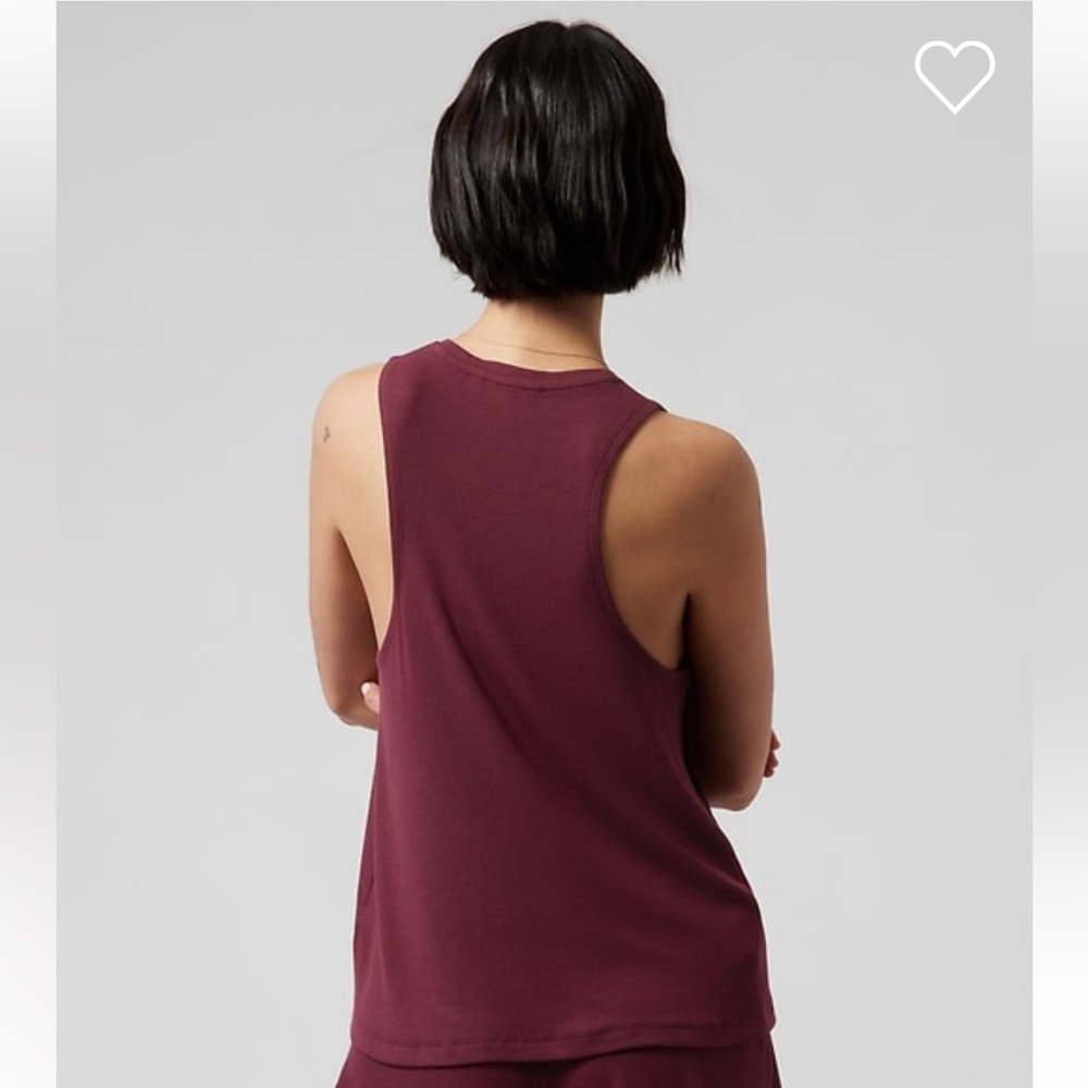 Athleta Well Rested Ribbed Sleep Top Deep Burgundy Size XS - Picture 2 of 13